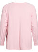 Fine-knit blouse with v-neck and front detail, Pink, Packshot image number 1