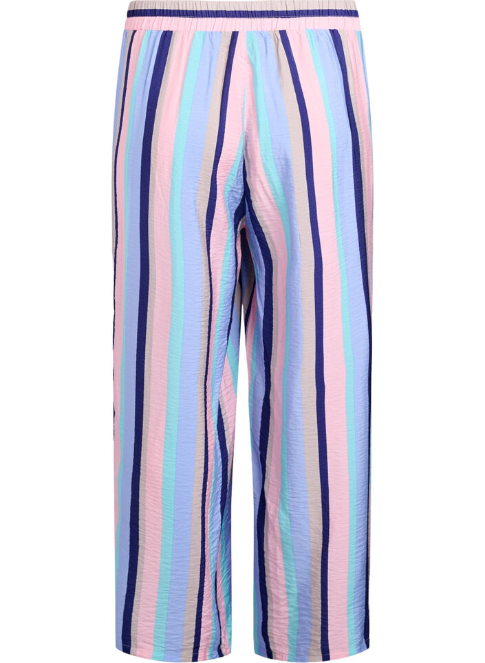 Loose viscose trousers with stripes, Blue, Packshot image number 1