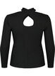 Cut-out blouse with long sleeves, Black, Packshot image number 1