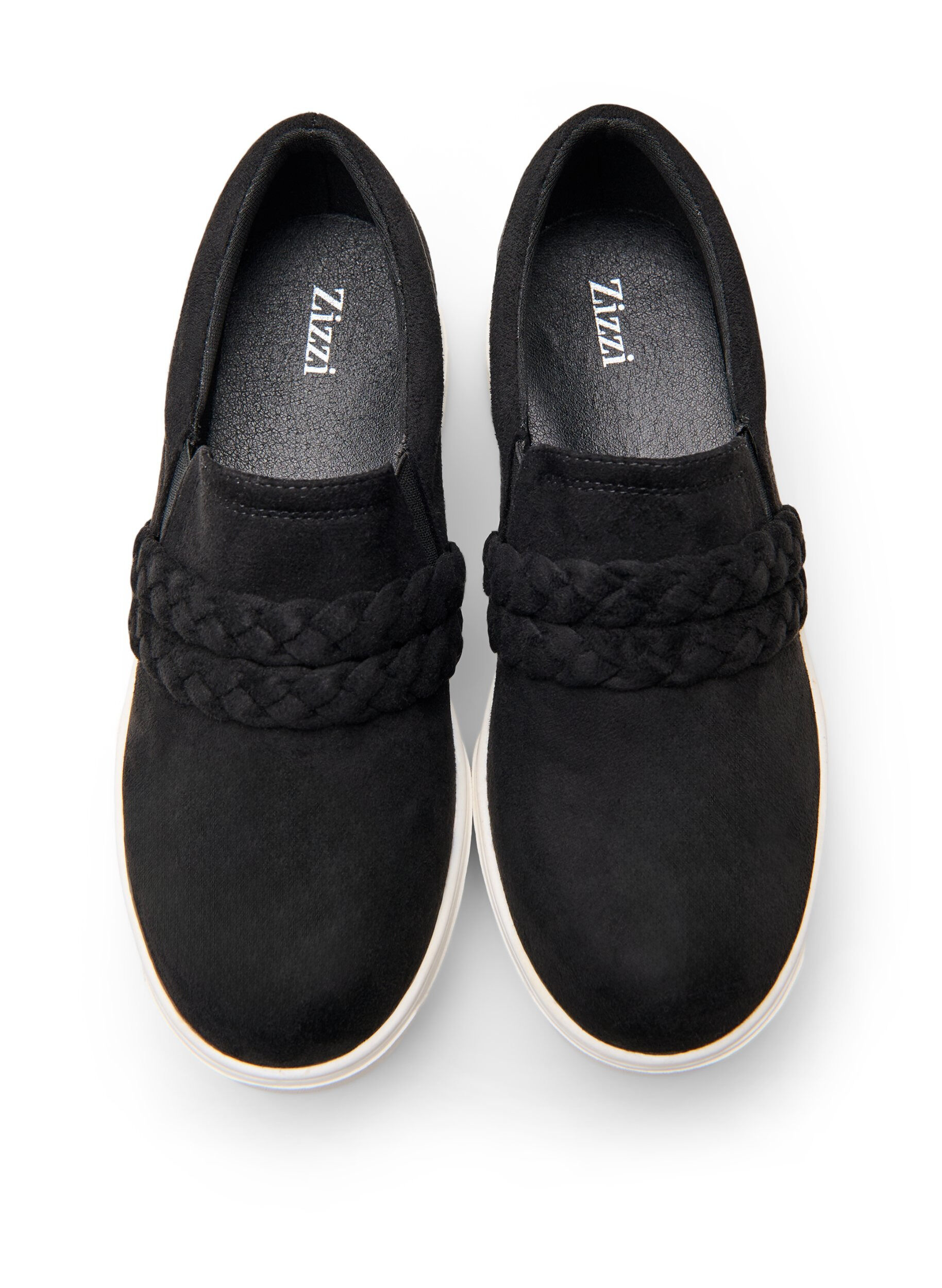 Zizzifashion Shoes in faux suede with braided straps, Black, Packshot image number 2