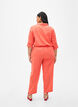 Loose pants in linen-cotton blend, Living Coral, Model image number 1