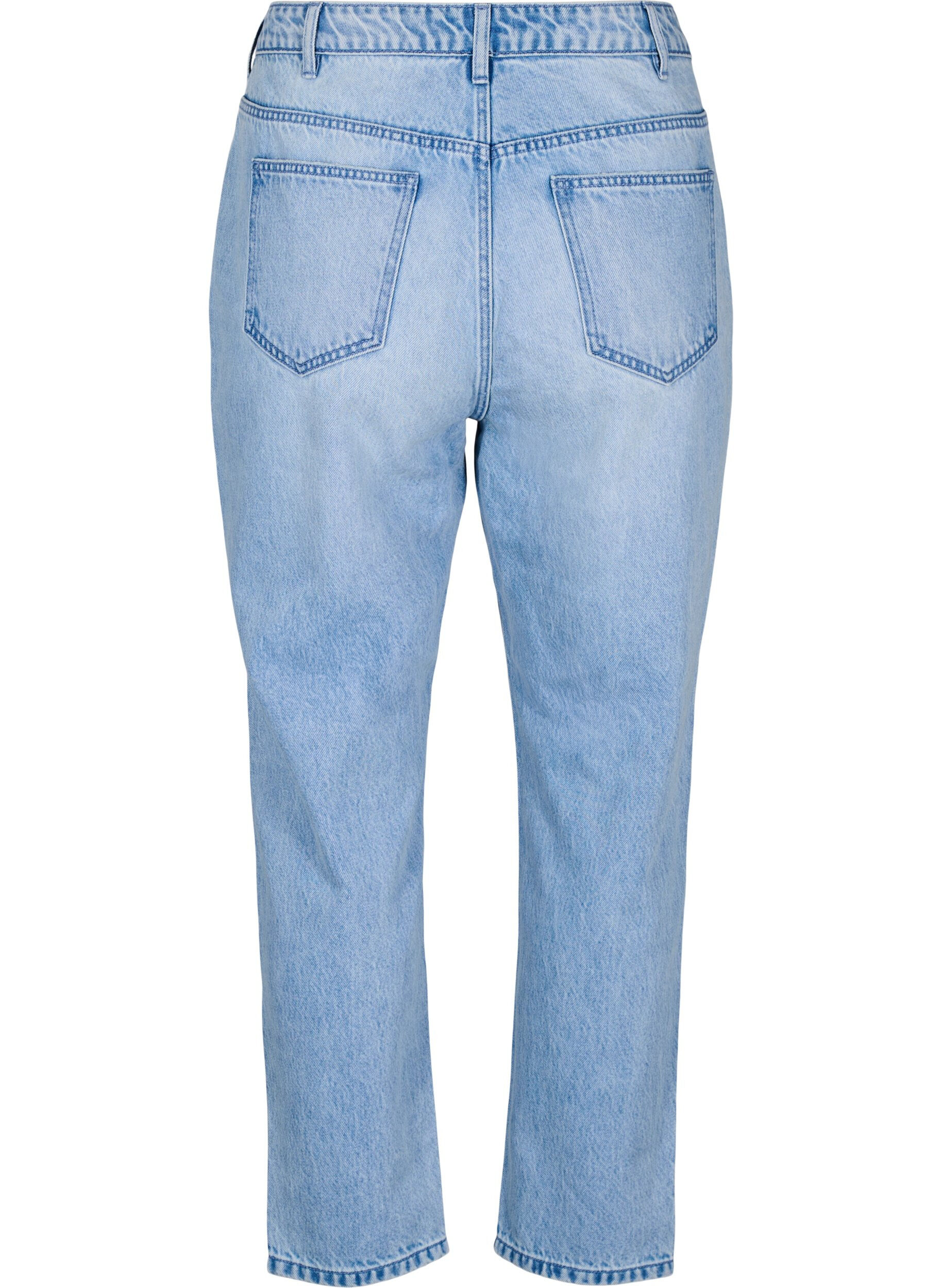 Zizzifashion Mille Mom fit jeans with distress details, Light Blue, Packshot image number 1