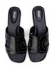 Wide fit - Flat sandals with studs, Black, Packshot image number 2
