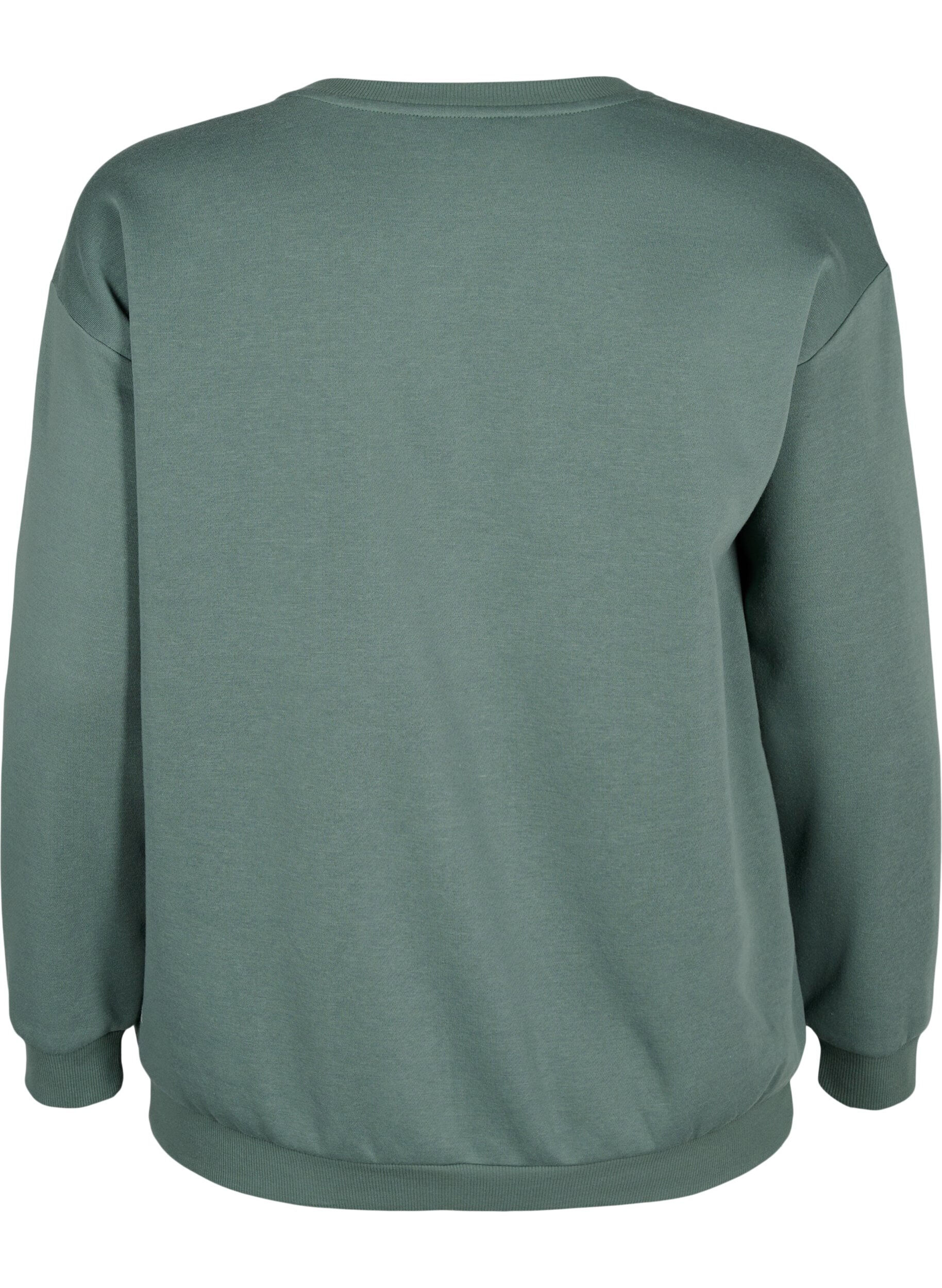 Zizzifashion Sweatshirt with front motif, Green, Packshot image number 1