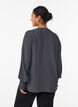 Blouse with smock cuffs and V-neck, Dark Grey, Model image number 2