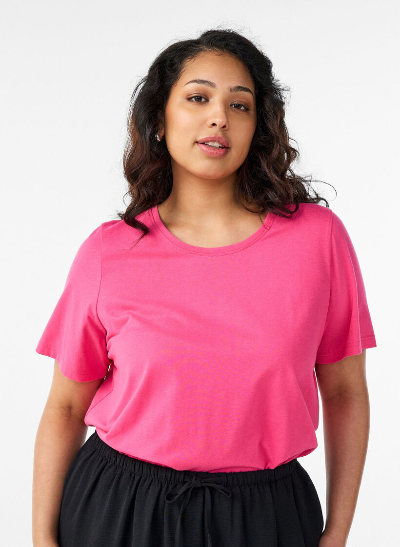 T-shirt with motif, Pink, Model image number 2