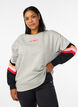Loose sweatshirt with contrast details on the sleeves, Grey, Model image number 0