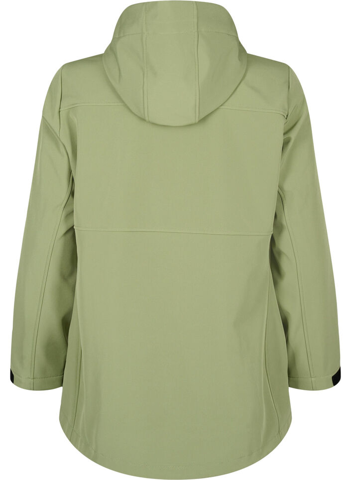 Short softshell jacket with pockets, Oil Green, Packshot image number 1