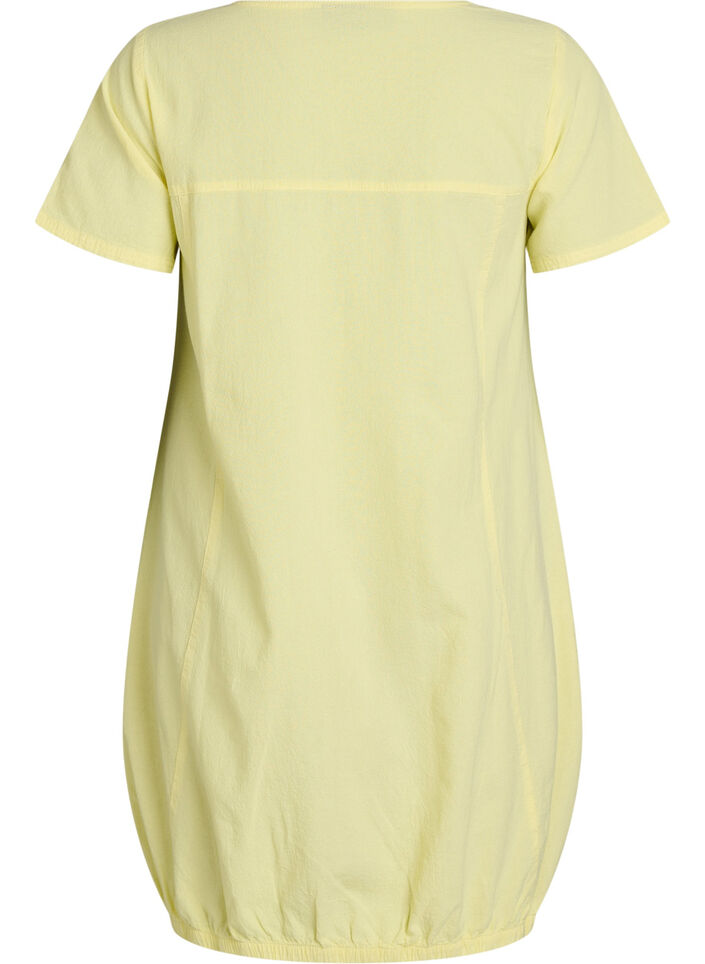 Short-sleeved cotton dress, Yellow, Packshot image number 1