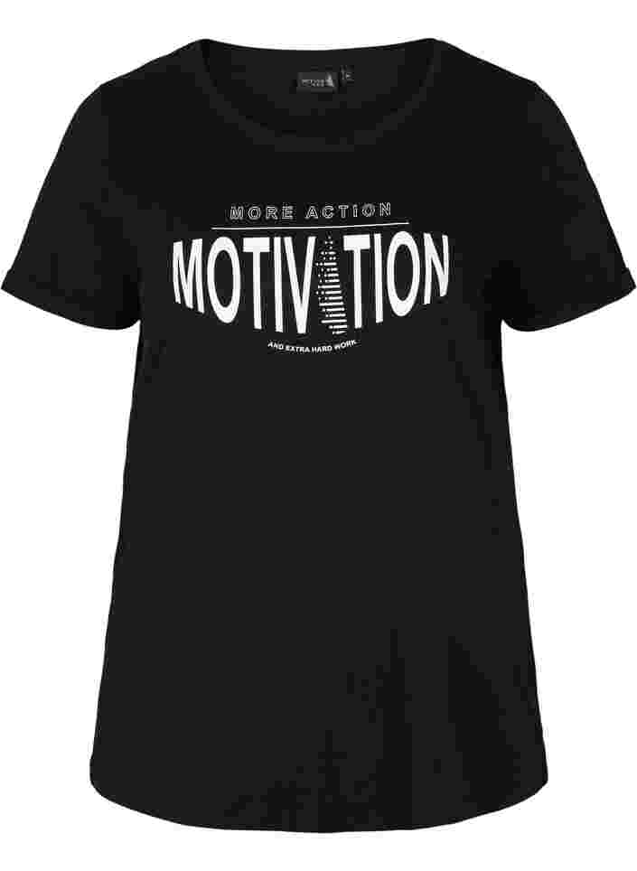 Sports t-shirt with print, Black More Action, Packshot image number 0