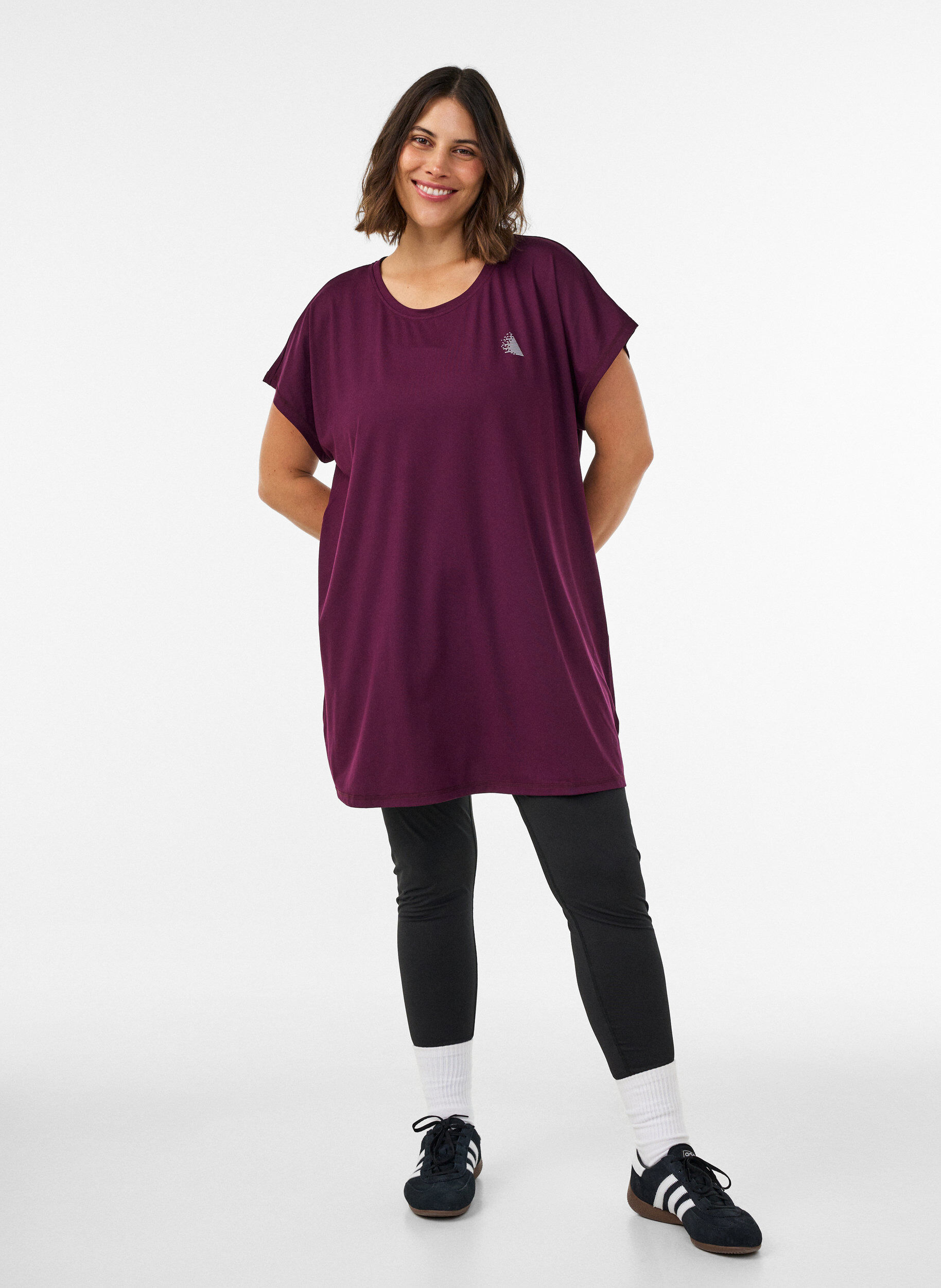 ZizzifashionLong training t-shirt, Purple, Model image number 1