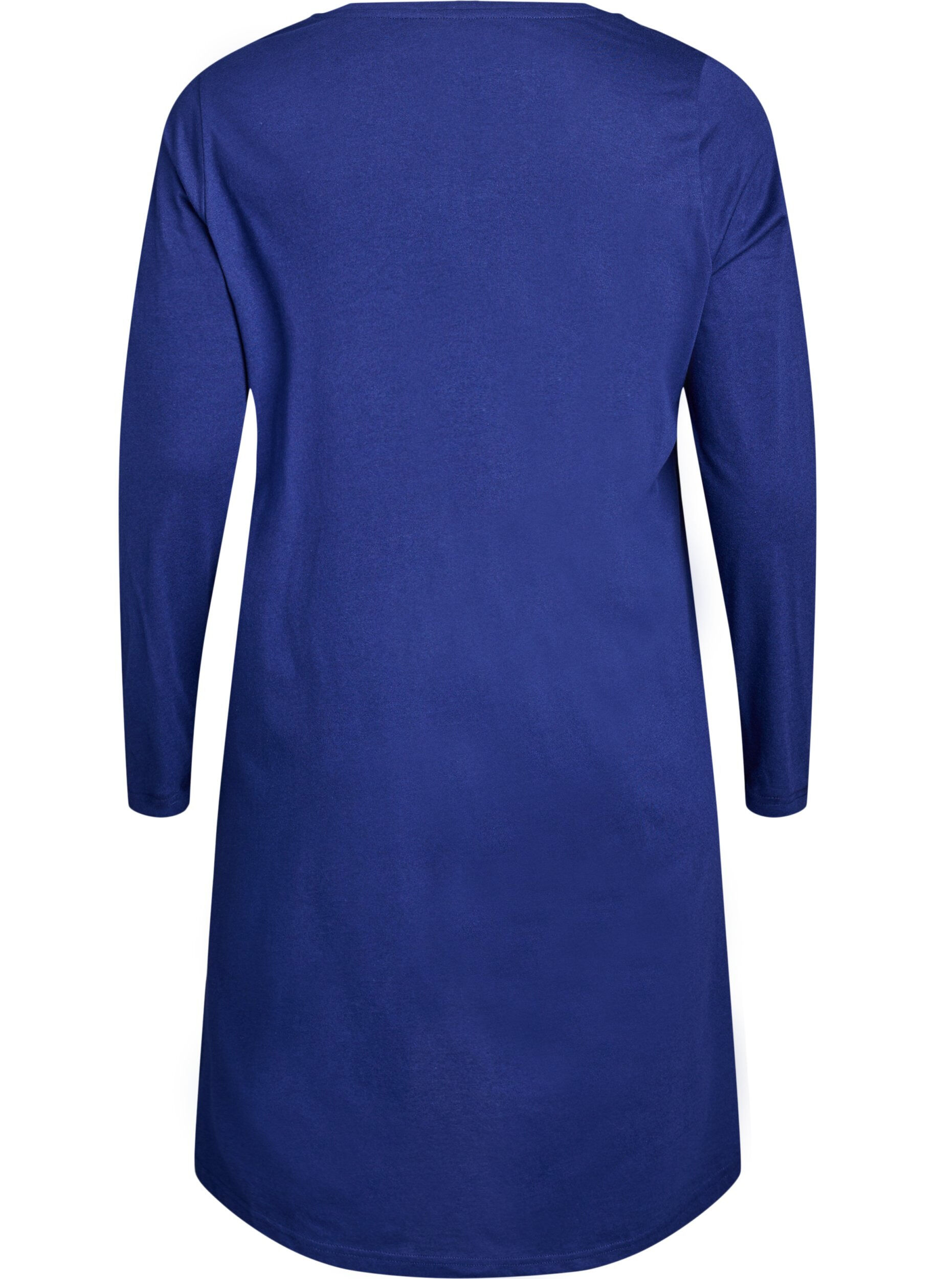 Zizzifashion Long-sleeved nightgown in organic cotton, Blue, Packshot image number 1