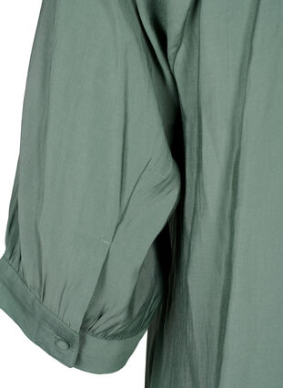 Viscose tunic with 3/4 sleeves, Duck Green, Packshot image number 3