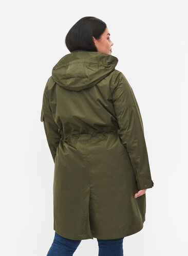 Waterproof parka with detachable hood, Forest Night, Model image number 1