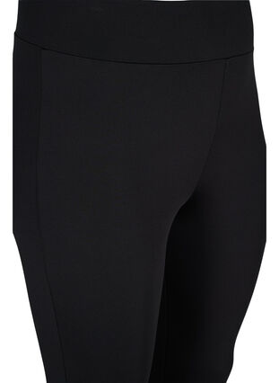 Cropped gym leggings with print details, Black, Packshot image number 2