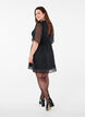 Short dress with batwing sleeves and dotted texture, Black, Model image number 1