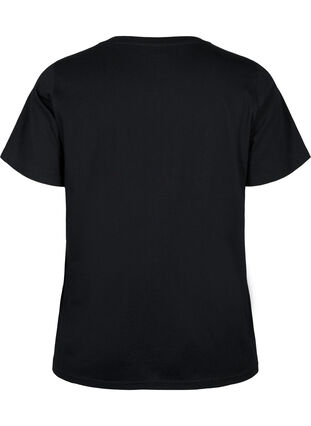 T-shirt in organic cotton with print , Black W. Be G. Foil, Packshot image number 1