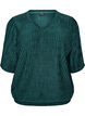 Blouse with wavy texture and balloon shape, Green, Packshot image number 0