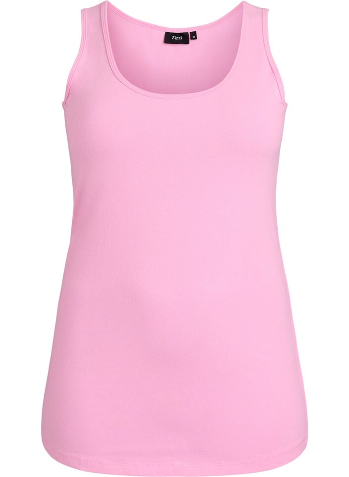 Solid color basic top in cotton, Pink, Packshot image number 0