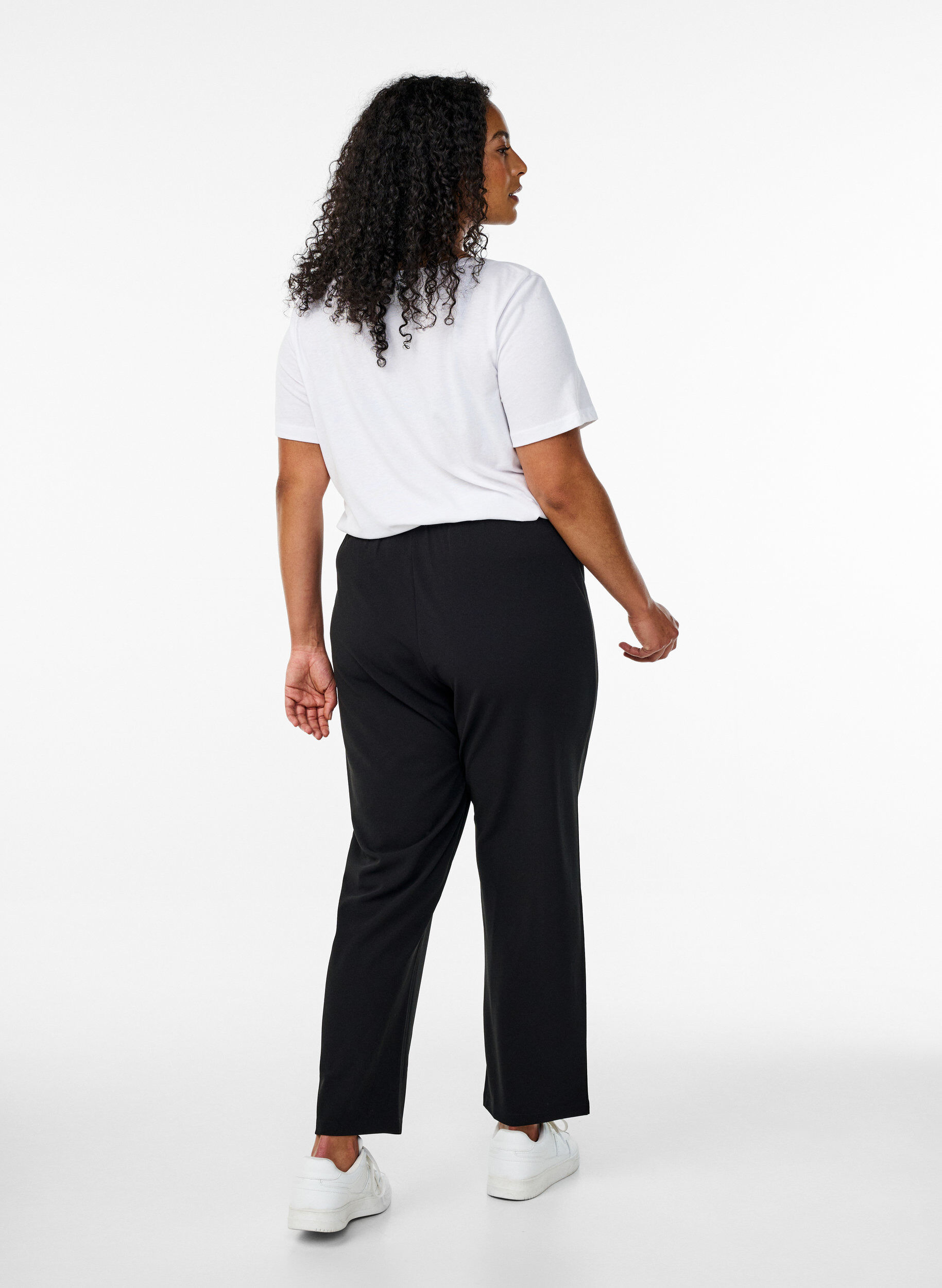 Zizzifashion Straight fit trousers, Black, Model image number 1