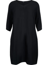 Ribbed dress with 3/4 sleeves