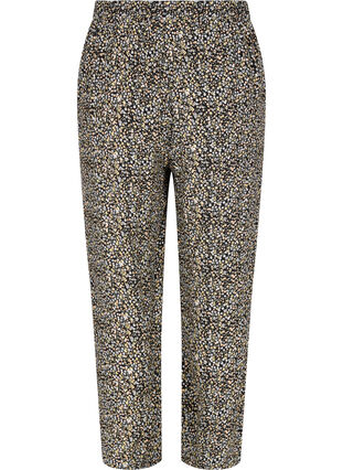 Loose viscose pyjama bottoms with print, Black Flower AOP, Packshot image number 1