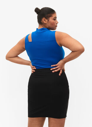 Ribbed top with cut-out section, Princess Blue, Model image number 1