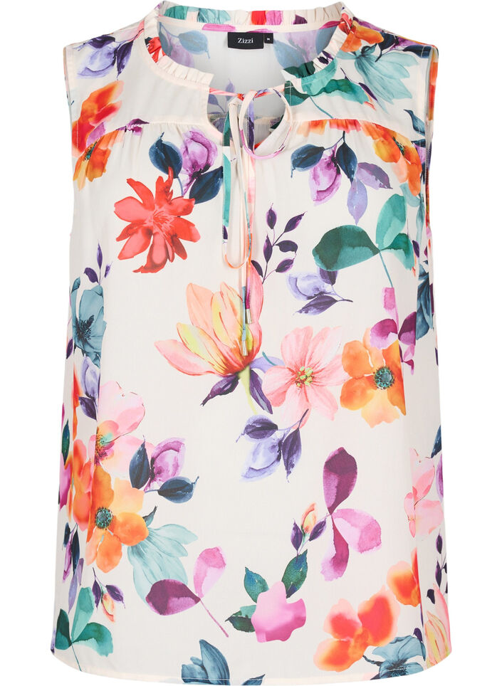 Floral top with tie detail, Buttercream Flower, Packshot image number 0