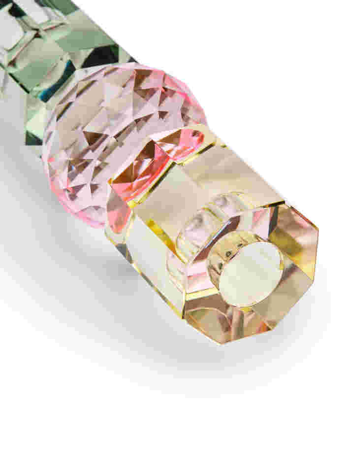 Candle holder in crystal glass, Butter/Olive Comb, Packshot image number 2