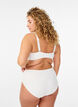 Bandeau bikini top with a textured pattern and removable straps, White, Model image number 2