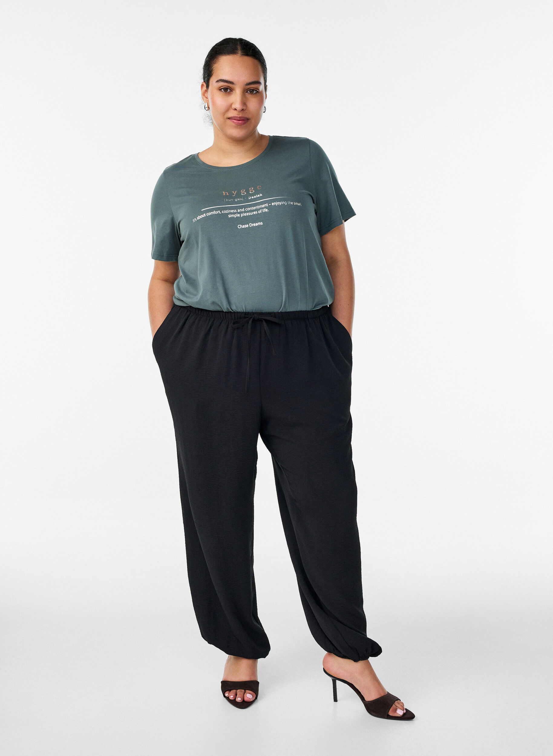 ZizzifashionT-shirt with motif, Green, Model image number 1