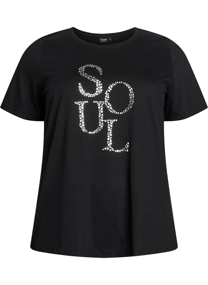 FLASH - T-shirt with print, Black, Packshot image number 0