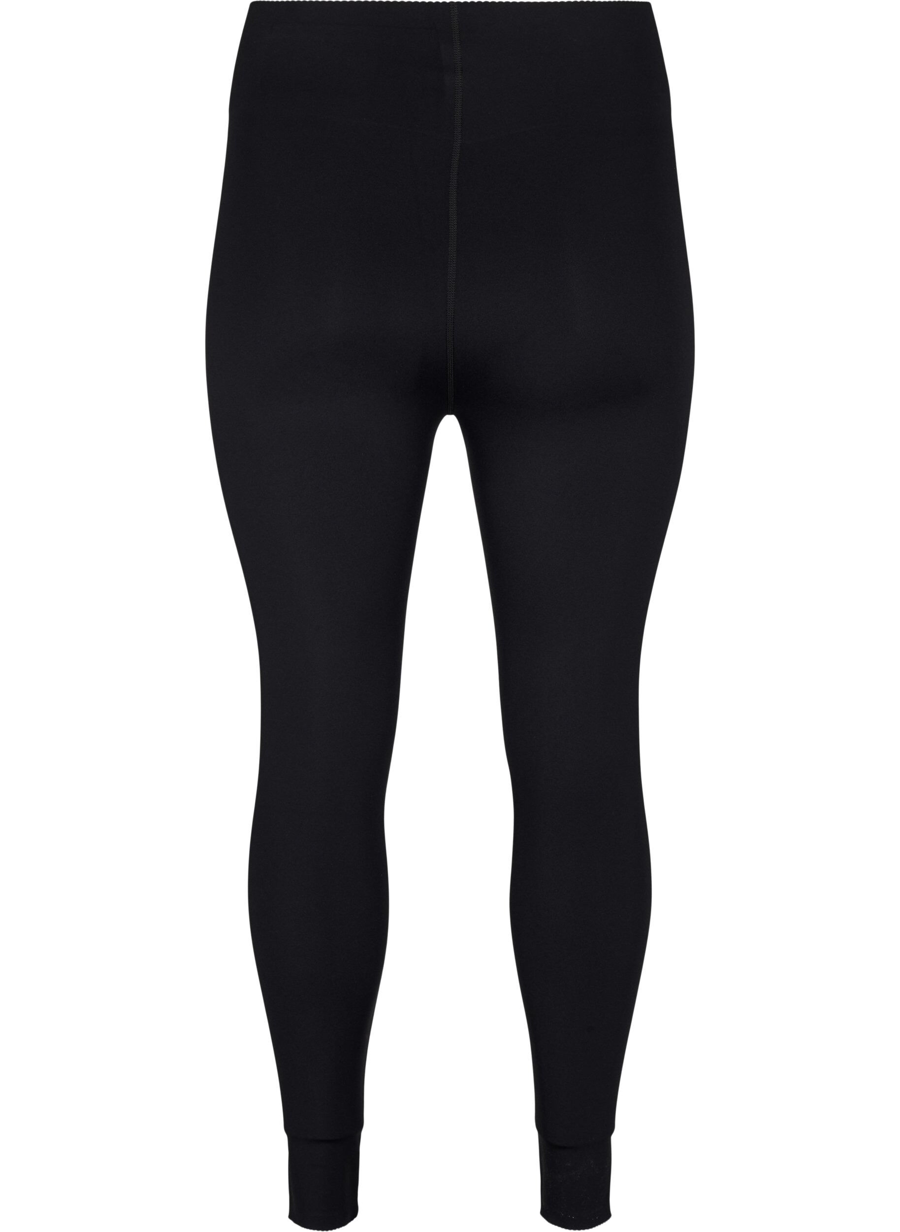 Zizzifashion Cropped exercise tights with pocket, Black, Packshot image number 1