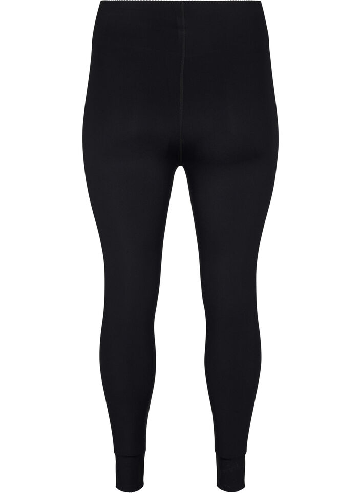 Cropped exercise tights with pocket, Black, Packshot image number 1