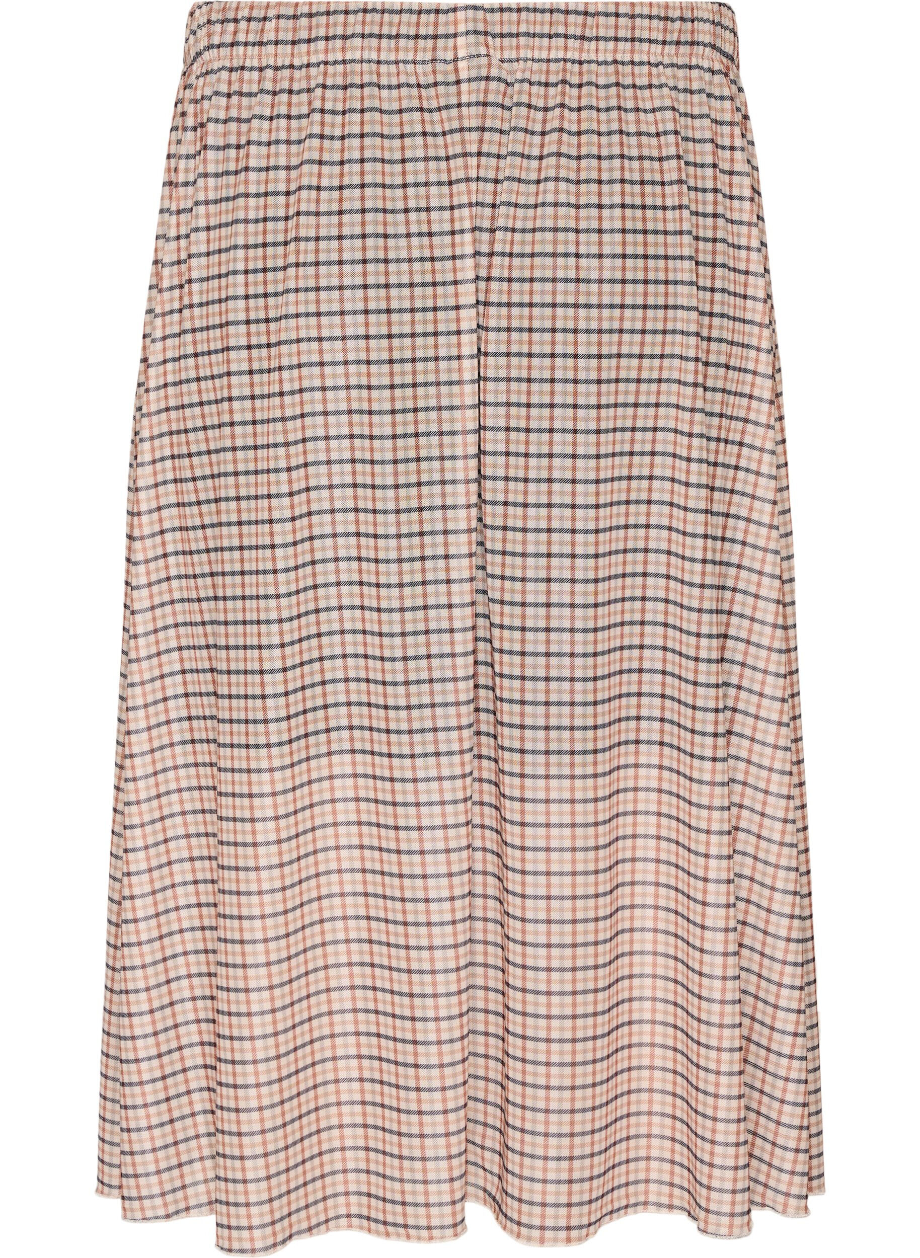 ZizzifashionChecked mesh midi skirt, Beige, Packshot image number 1
