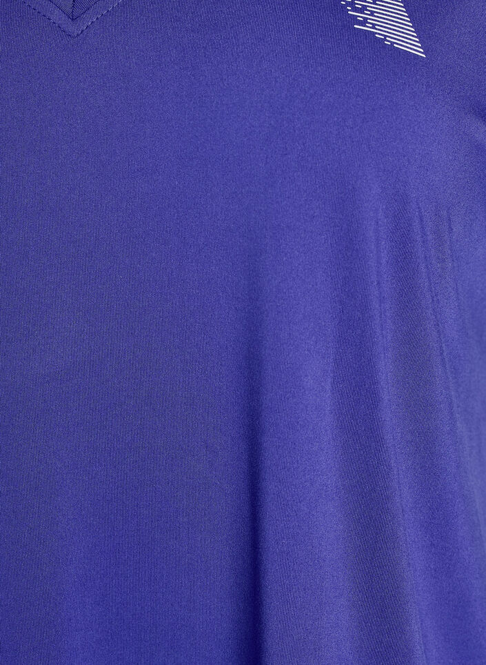 Loose training t-shirt with v-neck, Purple, Packshot image number 2