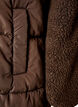 Mid-length puffer jacket with teddy fleece, Brown, Packshot image number 3