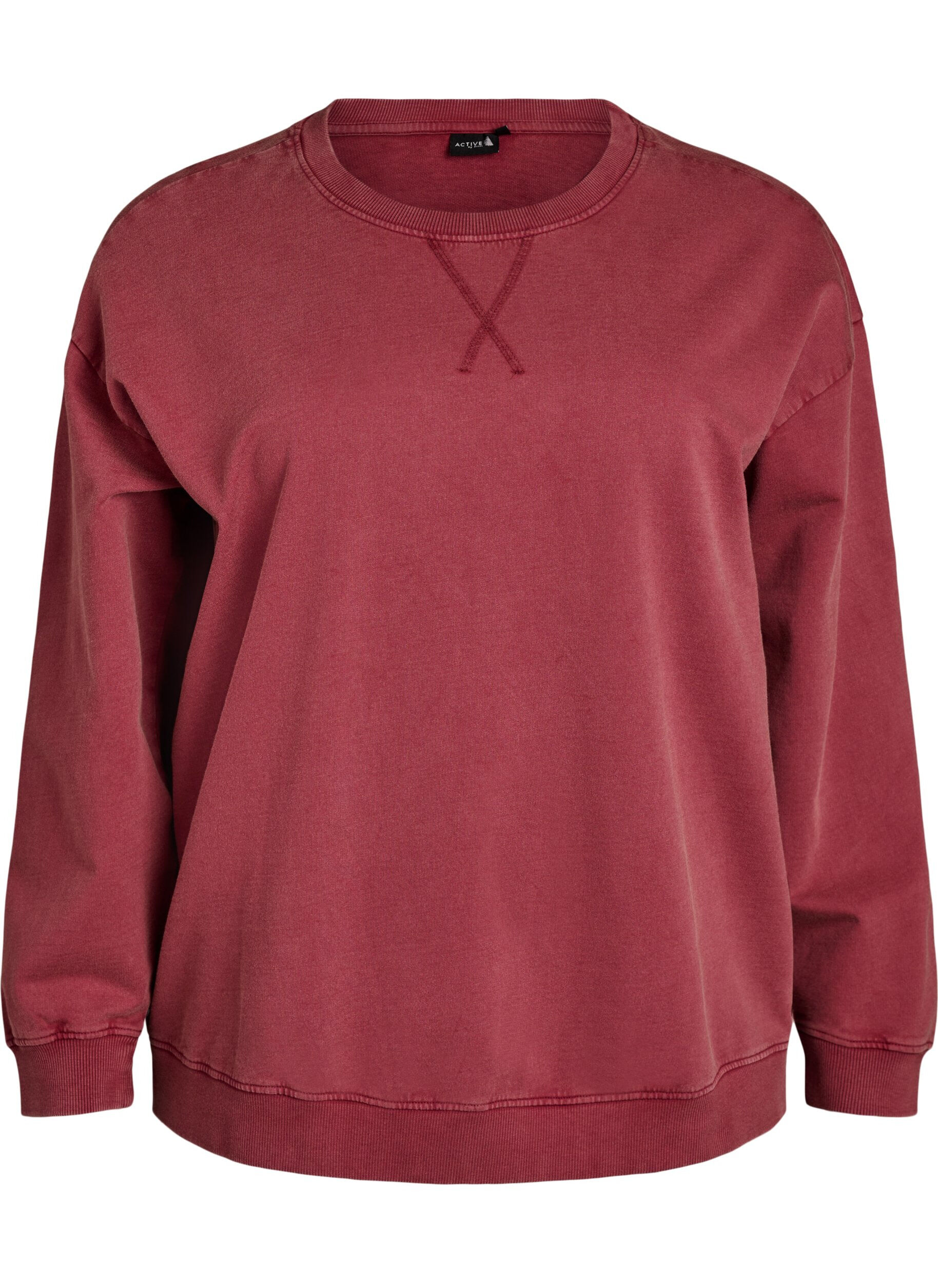 Zizzifashion Loose sweatshirt with washed look, Red, Packshot image number 0