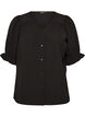 Shirt blouse with 1/2 sleeves, Black, Packshot image number 0