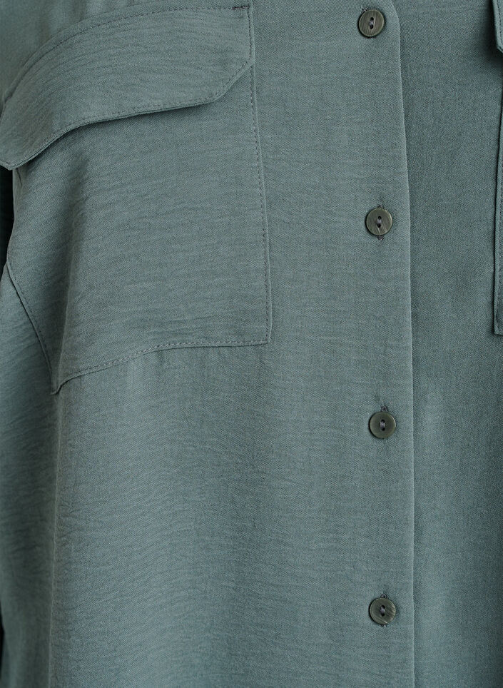 FLASH - Shirt with chest pockets and 3/4 sleeves, Green, Packshot image number 2