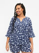 Floral nightshirt with 3/4 sleeves, V. Indigo Flower AOP, Model image number 0