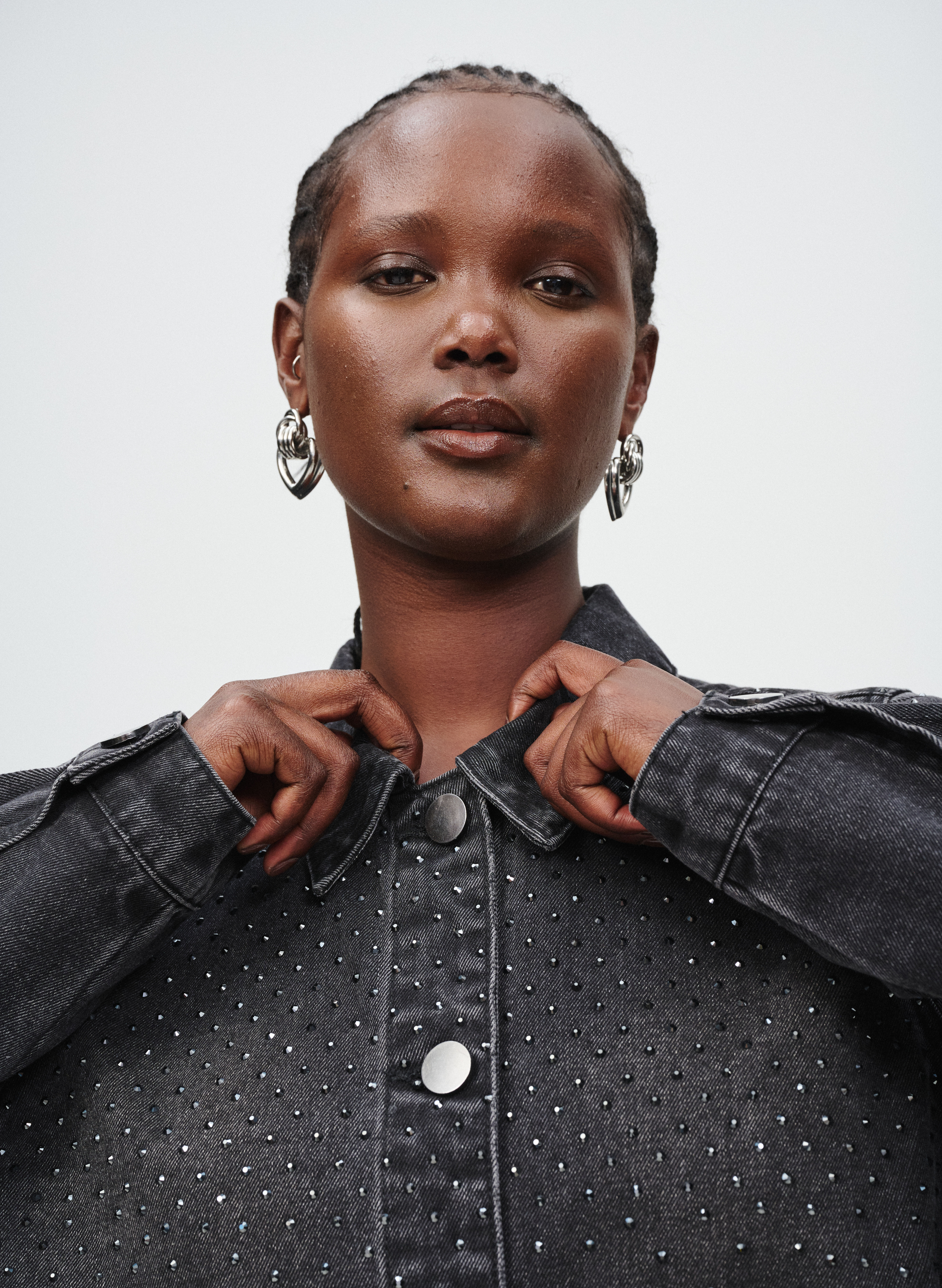 Zizzifashion Denim with stone detailing, , Model