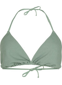 Triangle bikini bra with crepe texture