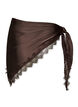 Satin scarf with lace hem, Brown, Packshot image number 1