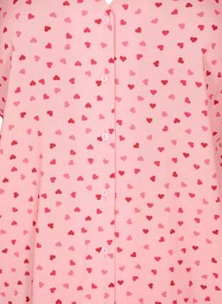 Printed viscose nightshirt, Pink Icing W. hearts, Packshot image number 2
