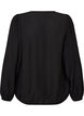 Viscose blouse with V-neck and balloon silhouette, Black, Packshot image number 1