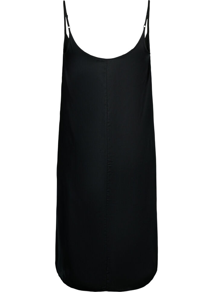 Sleeveless midi dress in viscose, Black, Packshot image number 1