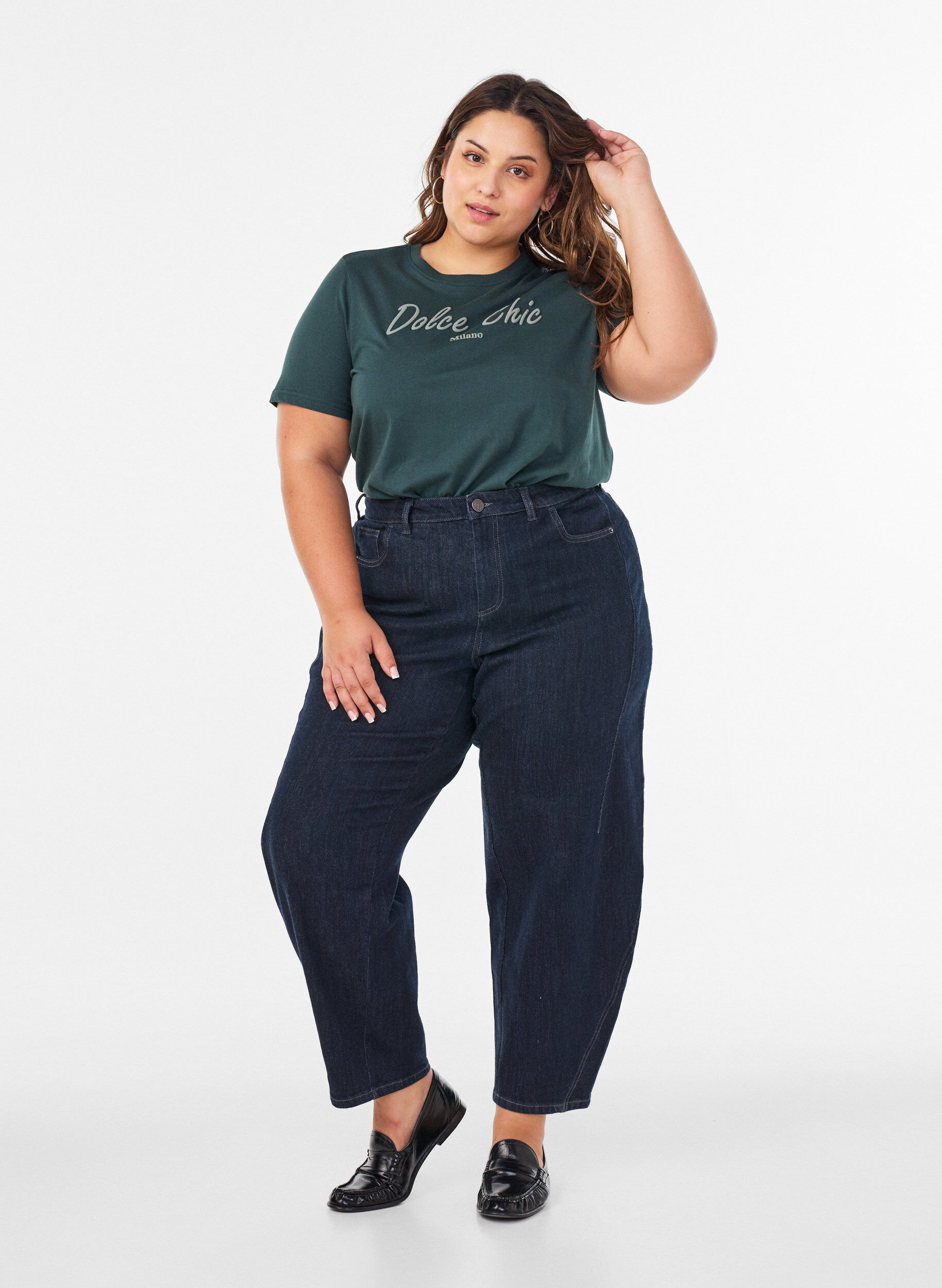ZizzifashionT-shirt in organic cotton with print, Green, Model image number 1