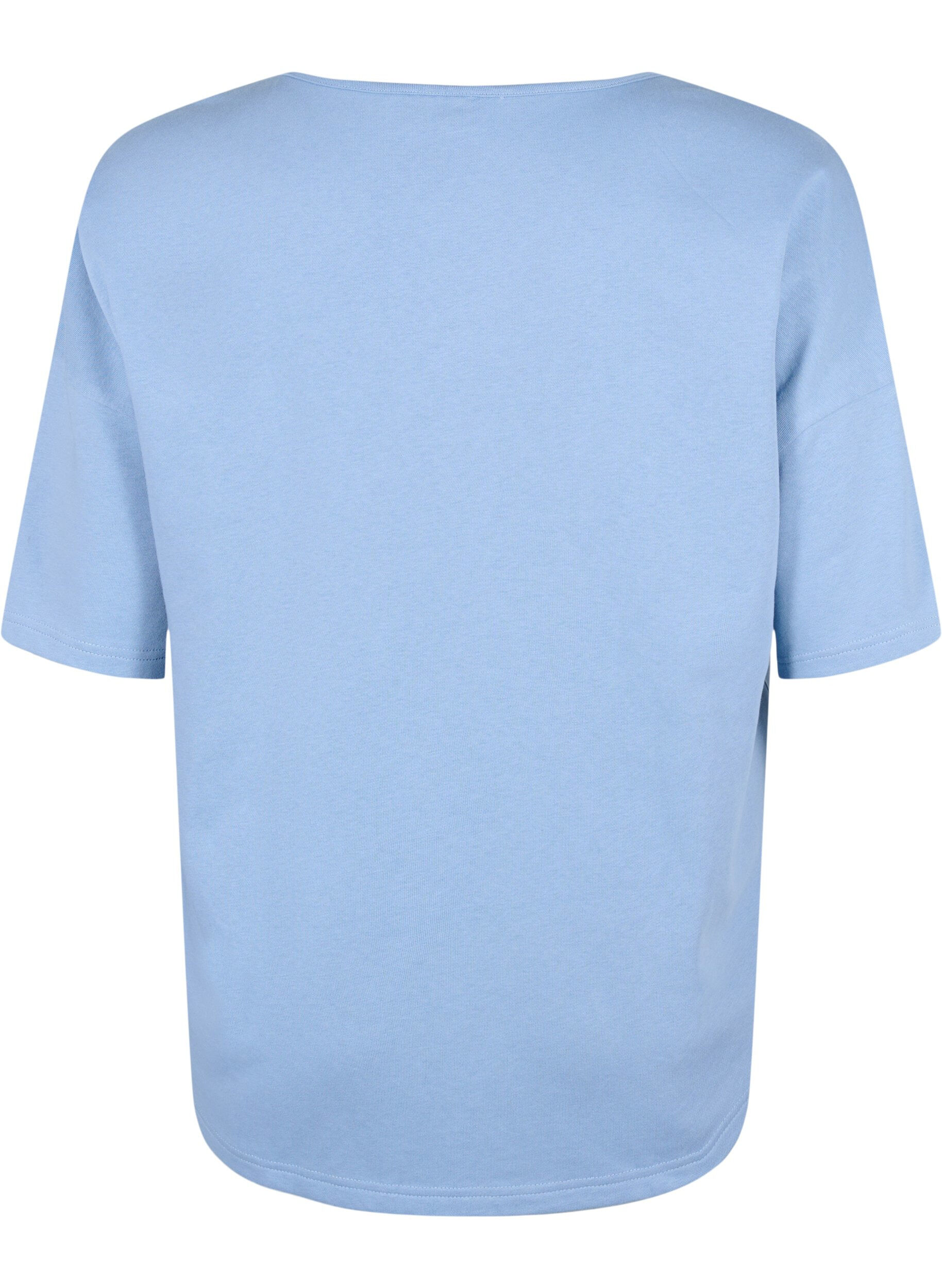 Zizzifashion Blouse with half sleeves, Faded Denim, Packshot image number 1