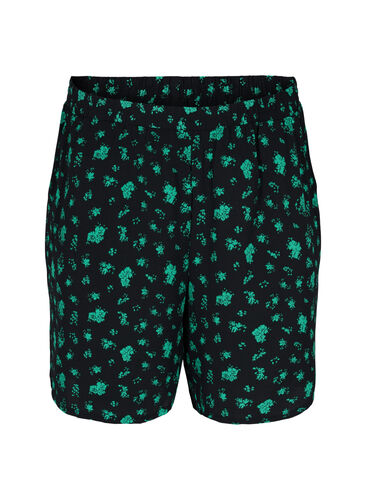 Printed shorts with pockets, Green Flower AOP, Packshot image number 0